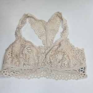 Aerie Women's Lace Bralette Cream Boho Medium. A1